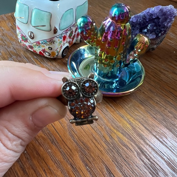 Rustic Owl Rhinestone Ring ✨ - Picture 6 of 7
